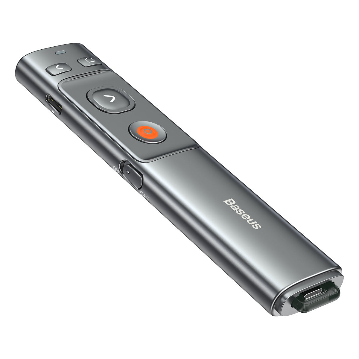 Baseus Orange Dot Wireless Presenter (Red Laser) Grey