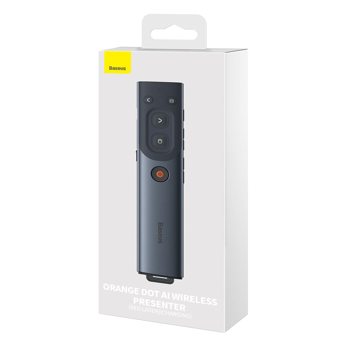 Baseus Orange Dot AI Wireless Presenter (Red Laser) Grey