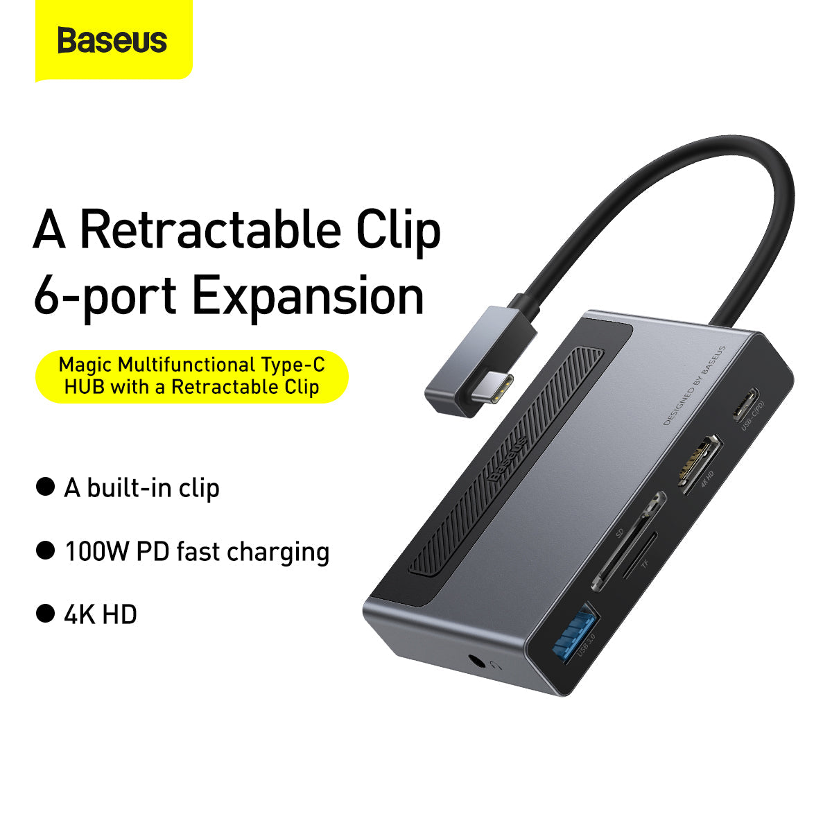 Baseus Magic Retractable Clip Standard Edition Multifunctional Type C Hub