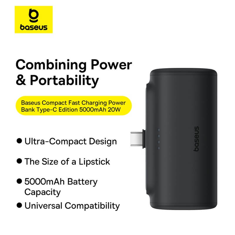 Baseus Compact Fast Charging Power Bank Type-C Edition 5000mAh 20W