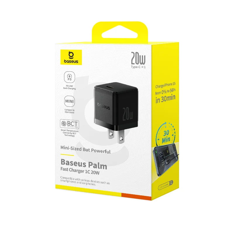 Baseus Palm Series Fast Charger 1C & U+C 20W US