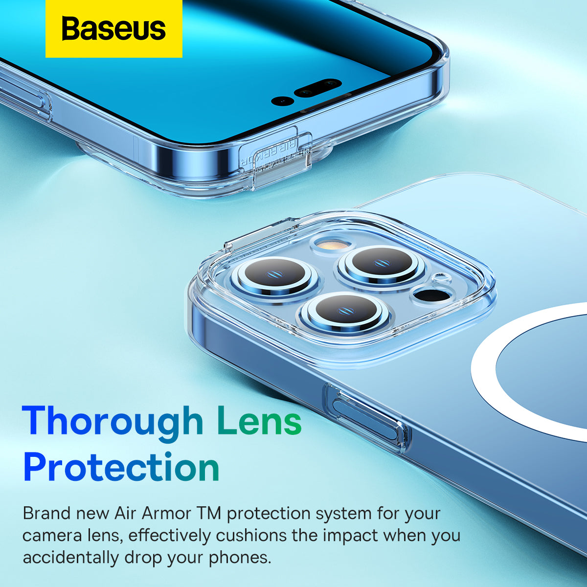 Baseus Crystal Series Magnetic Case For iPhone 14 Pro Tempered Glass + Cleaning Kit Clear