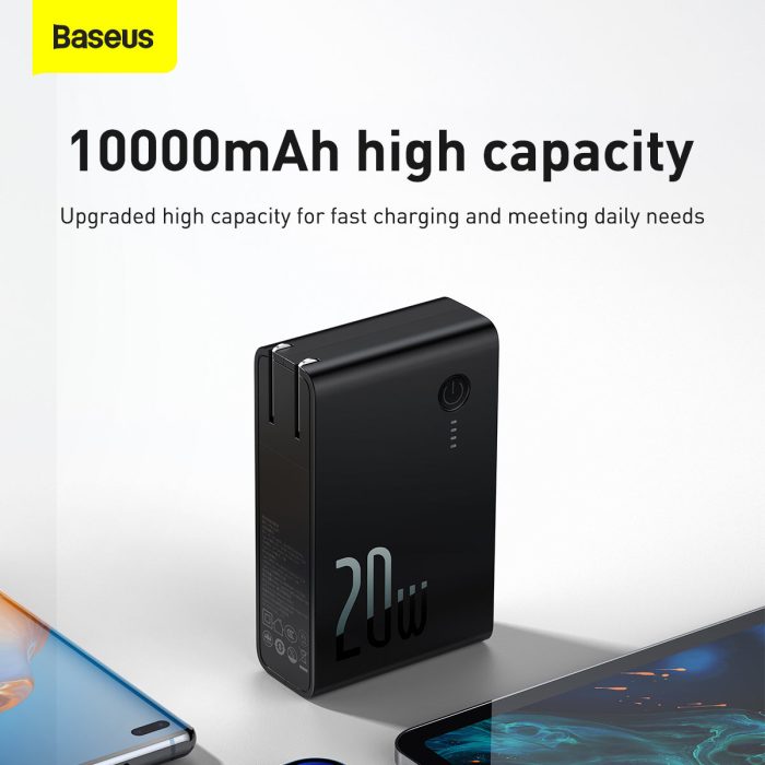 Baseus 20W Power Station 2 Power Bank Adapter 10000mAh CN Black