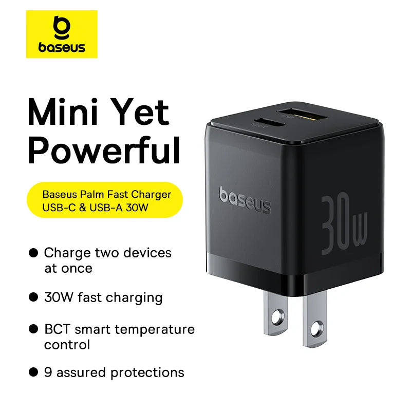 Baseus Palm Series Fast Charger 1C & U+C 30W US