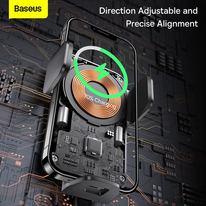 Baseus Wisdom Auto Allignment Car Mount Wireless Charger 15W