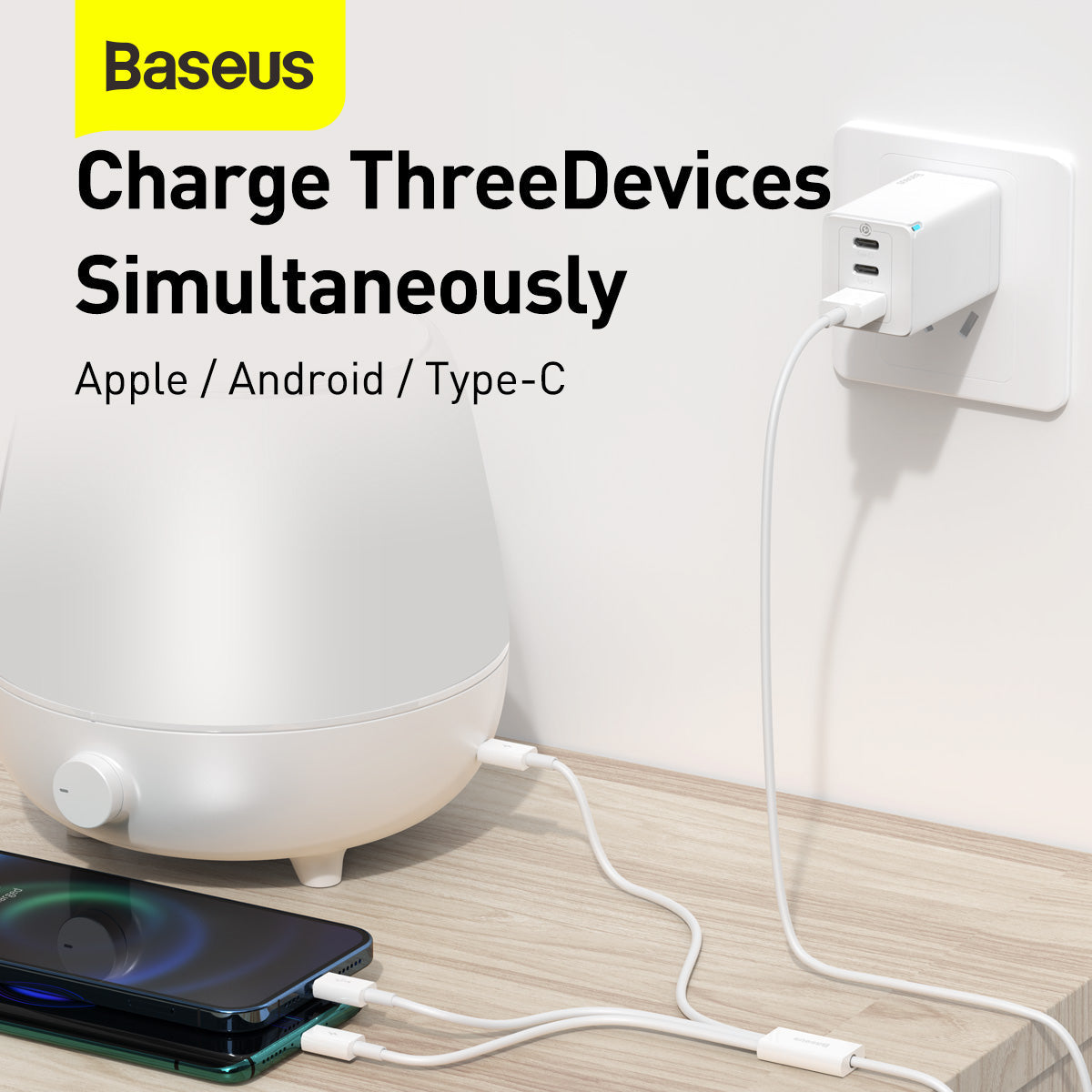 Baseus Superior Series Fast Charging Data Cable USB to M+L+C 3.5A