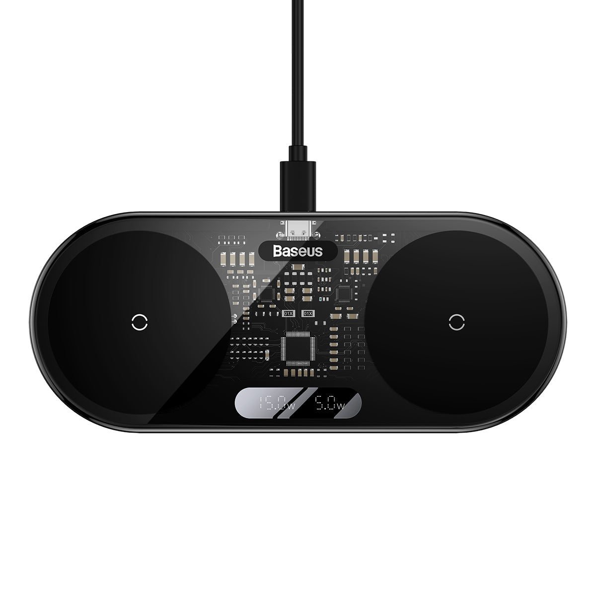 Baseus Digital LED Display 2 in 1 Wireless Charger 20W Black Universal