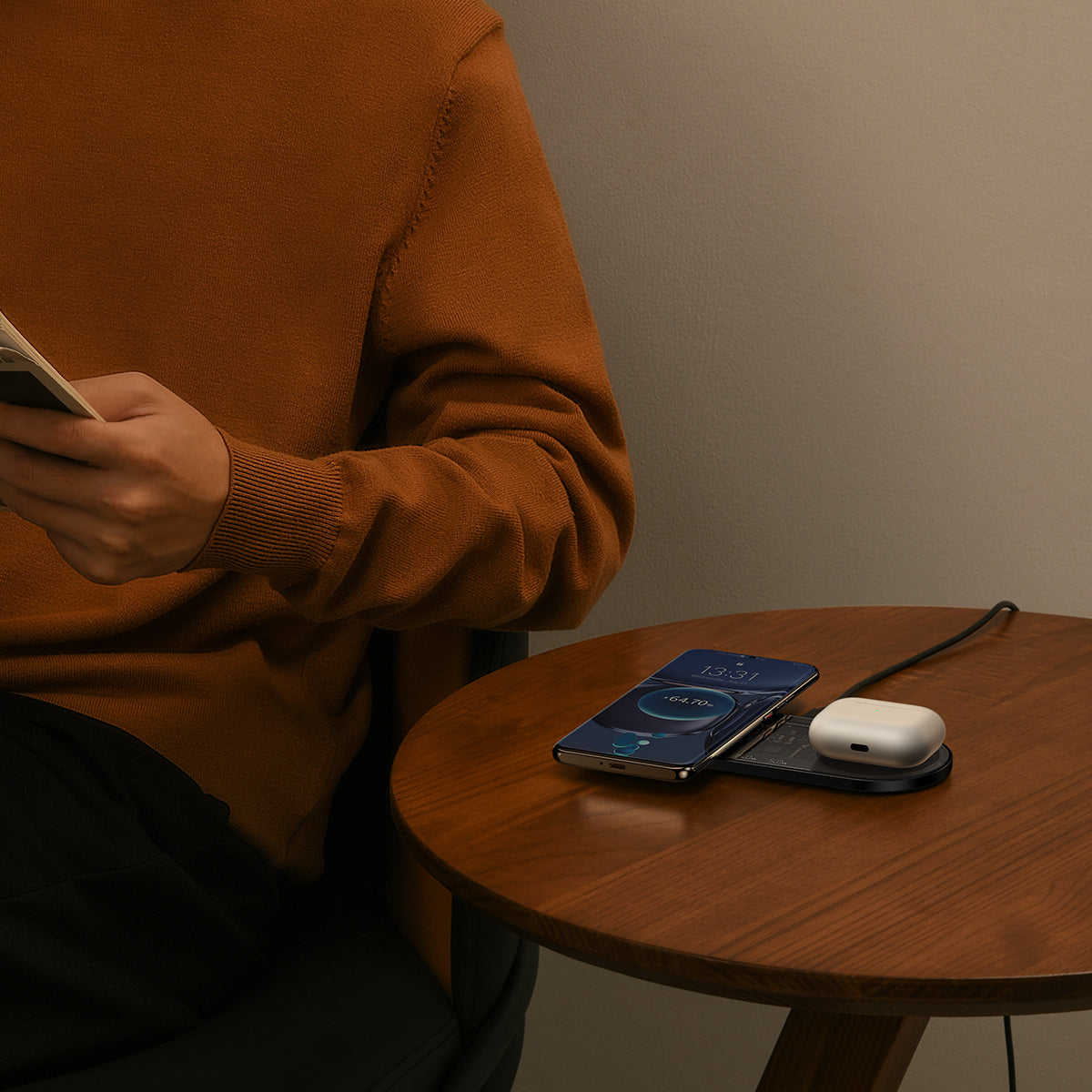 Baseus Digital LED Display 2 in 1 Wireless Charger 20W Black Universal