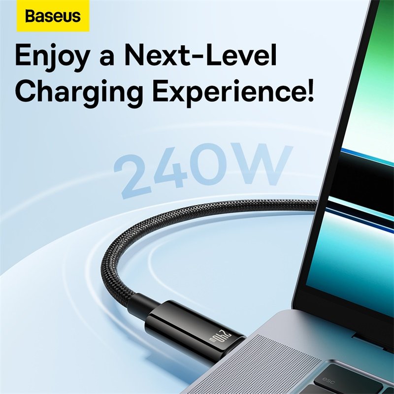 Baseus Tungsten Gold Fast Charging Data Cable Type-C to Type-C 240W