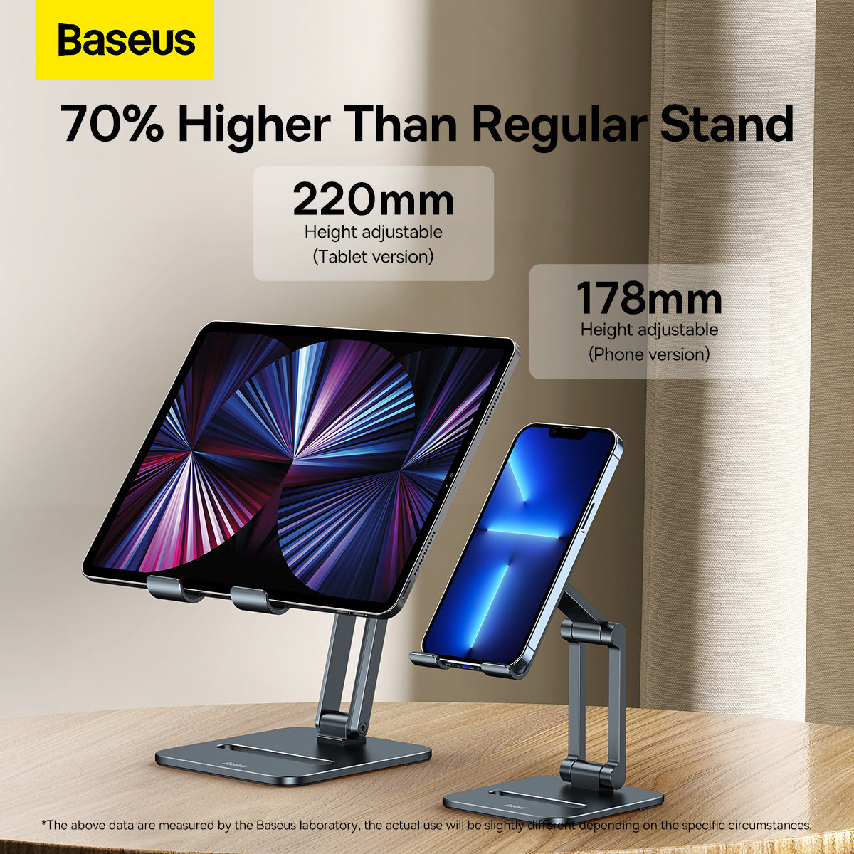 Baseus Desktop Biaxial Foldable Metal Stand (for Phones) Grey