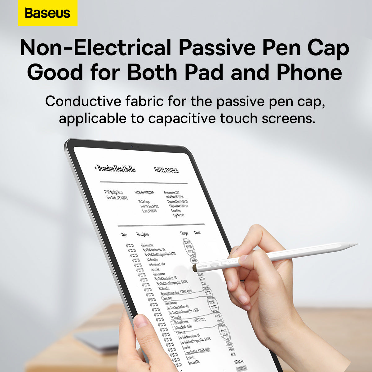 Baseus Smooth Writing Stylus with LED Indicators (Active+Passive version) White