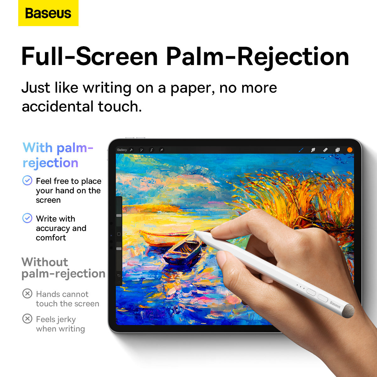 Baseus Smooth Writing Stylus with LED Indicators (Active+Passive version) White