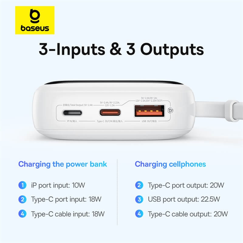 Baseus Qpow Pro+ Digital Display Fast Charge Power Bank 10000mAh 22.5W Type-C Edition