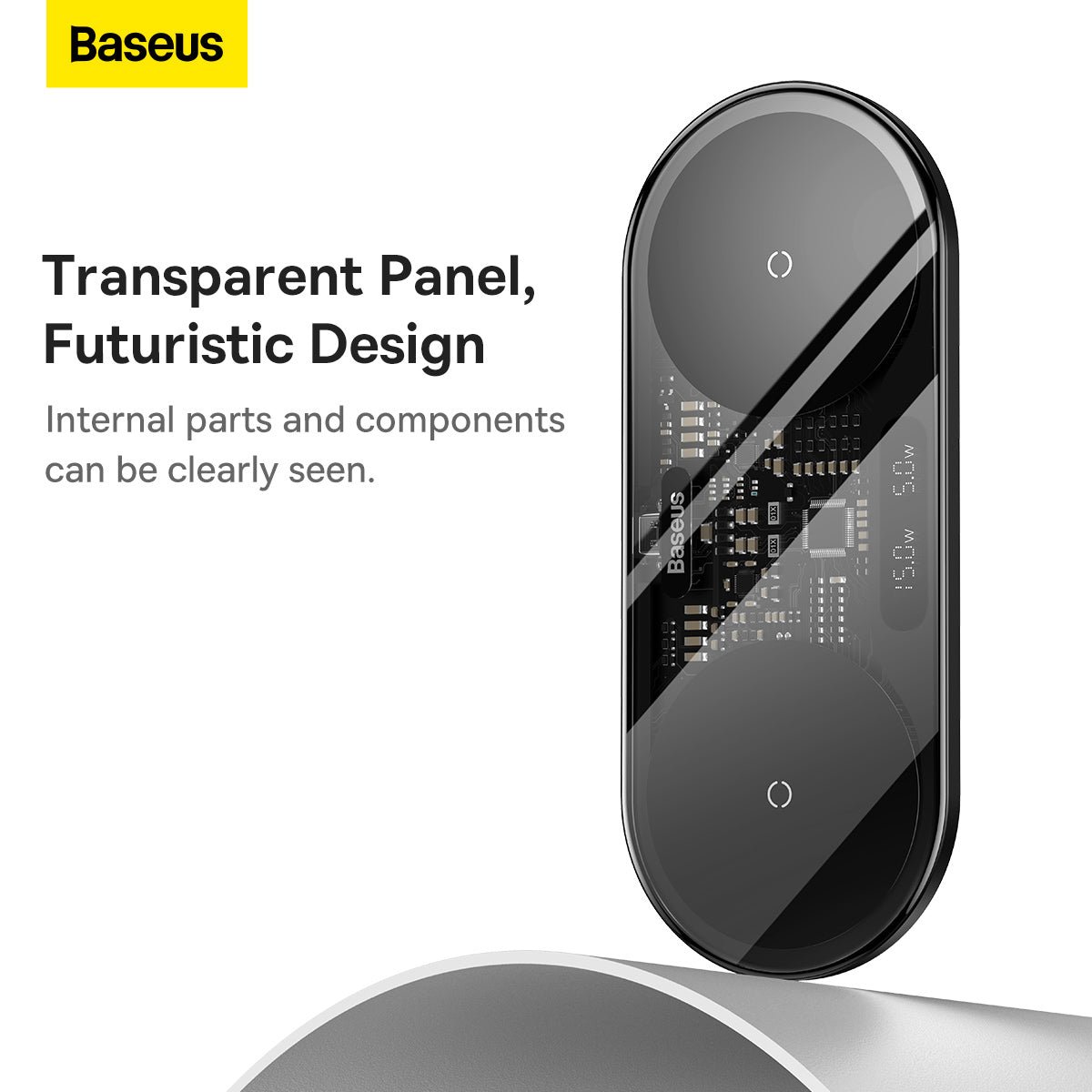Baseus Digital LED Display 2 in 1 Wireless Charger 20W Black Universal