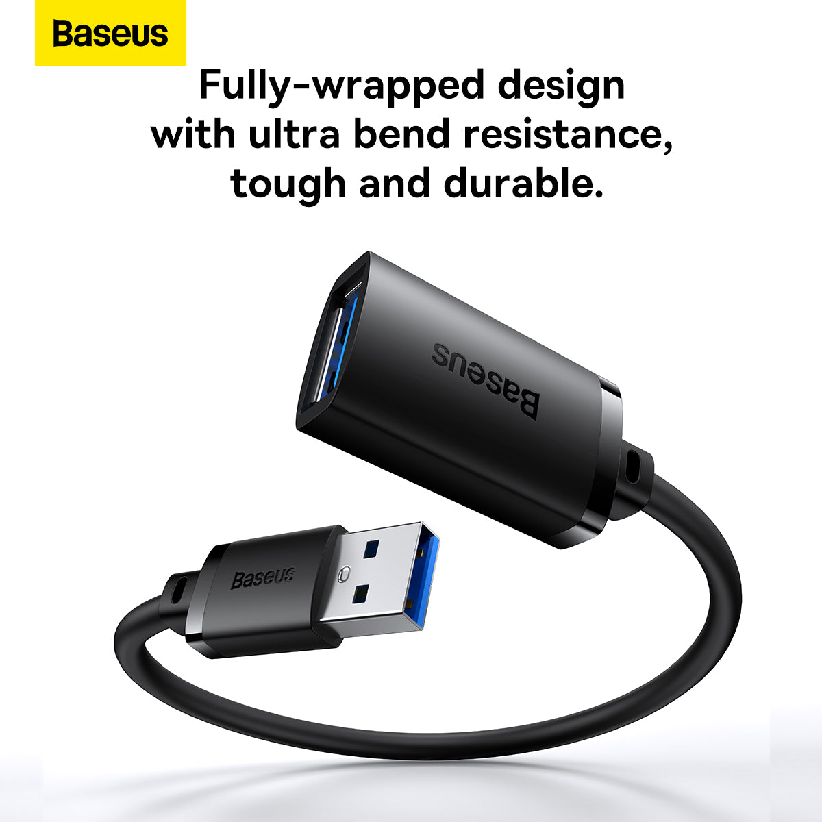 Baseus AirJoy Series USB3.0 Extension Cable Cluster Black