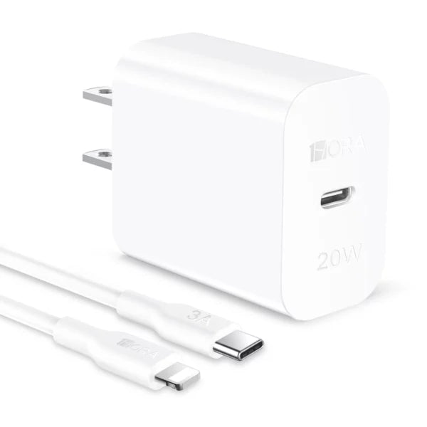 1HORA 1C PD20W Fast charger C TO Lighting cable White US (GAR154)