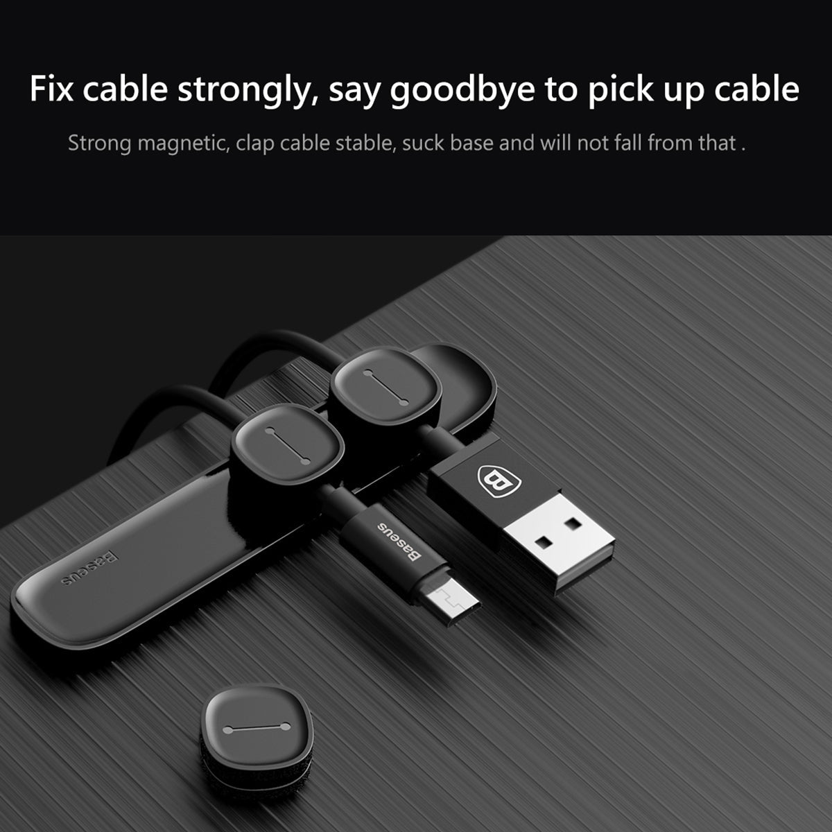 Baseus Peas Cable Clip Black