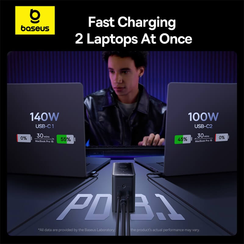 Baseus Digital GaN Intelligent Desktop Fast Charger 3C+U+DC 240W