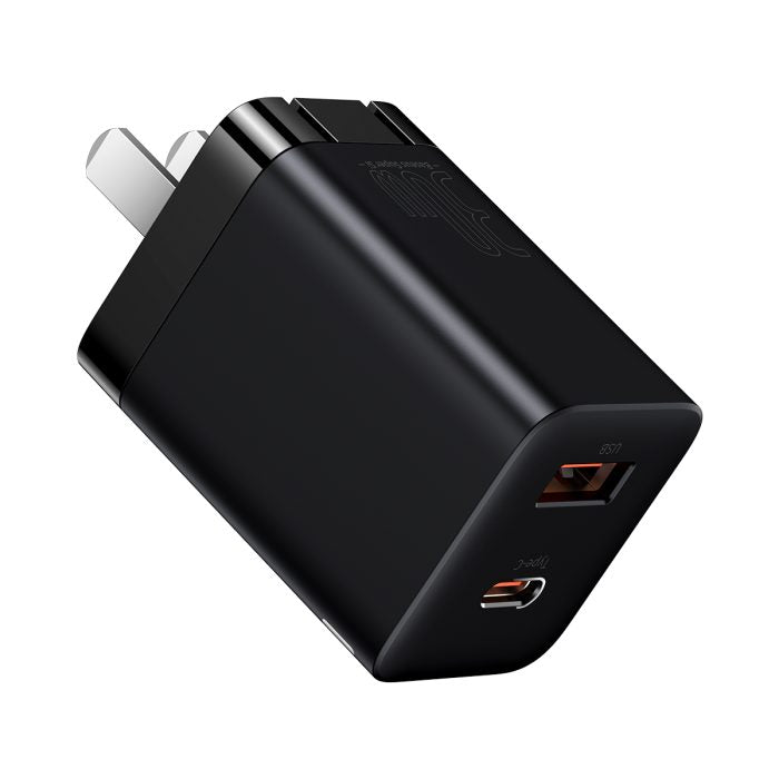 Baseus Super Si Pro Quick Charger Type C + USB 30W CN Black