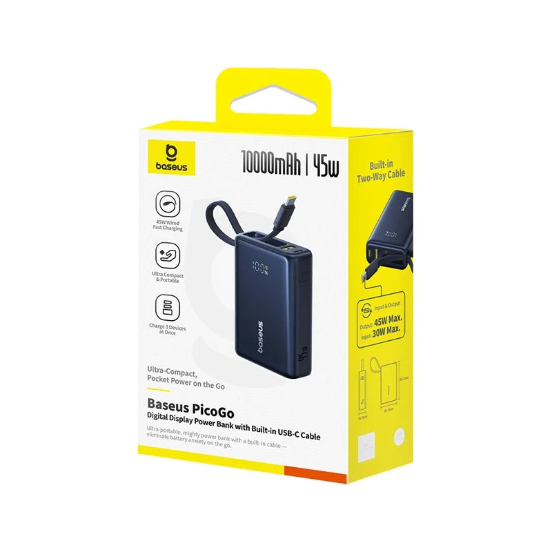 Baseus PicoGo Digital Display Power Bank 10000mAh 45W Cosmic Black