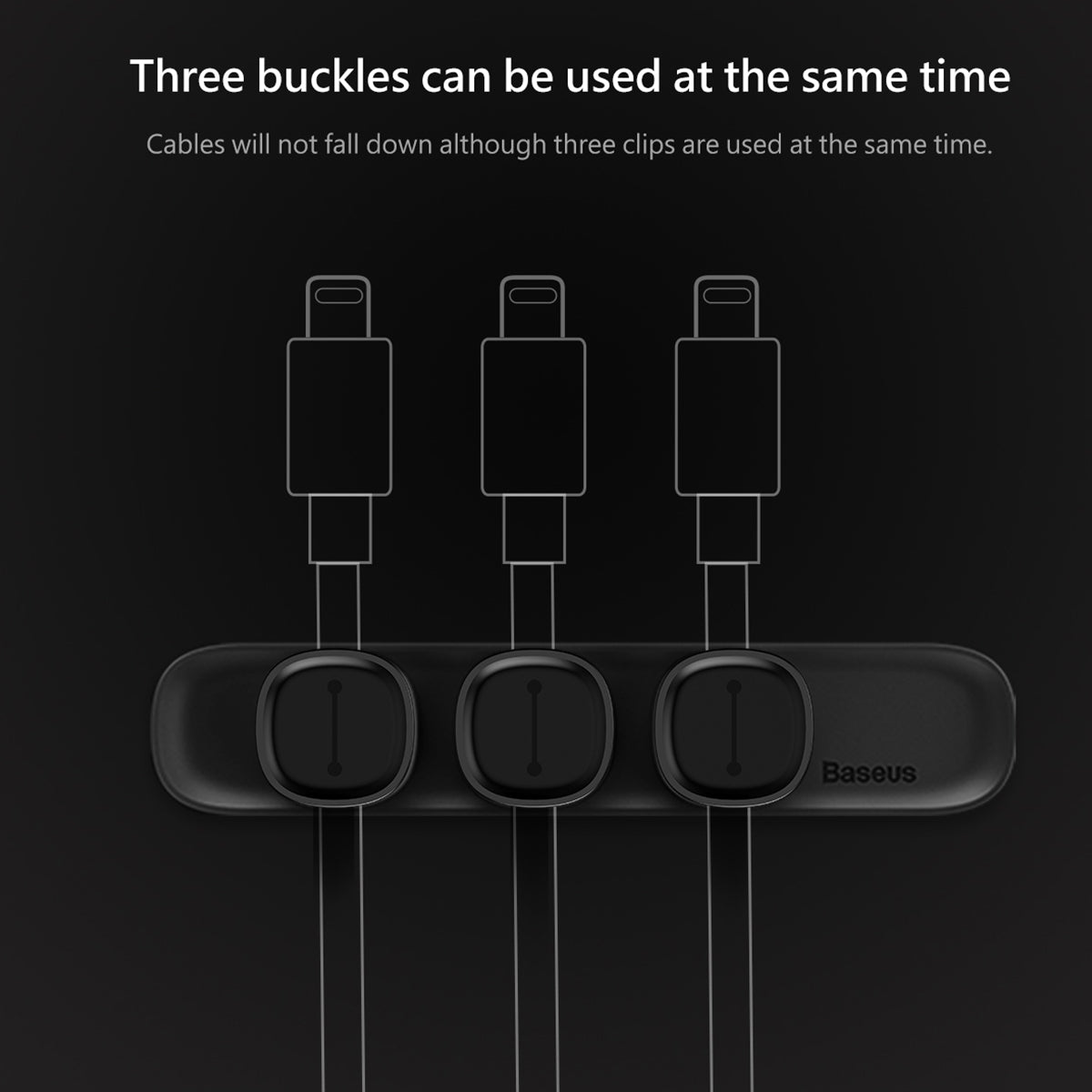 Baseus Peas Cable Clip Black