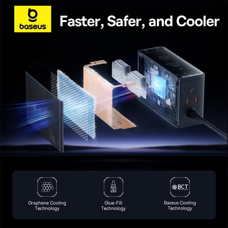 Baseus Digital GaN Intelligent Desktop Fast Charger 3C+U+DC 240W