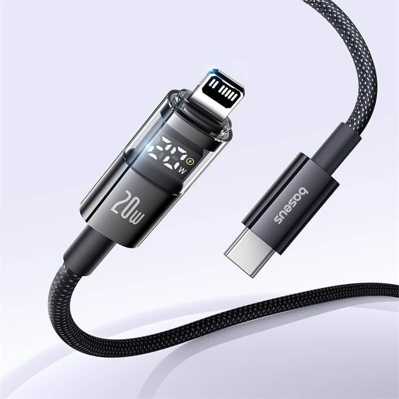 Baseus Display 2 Fast Charging Data Cable USB-C to iP 20W Cosmic Black