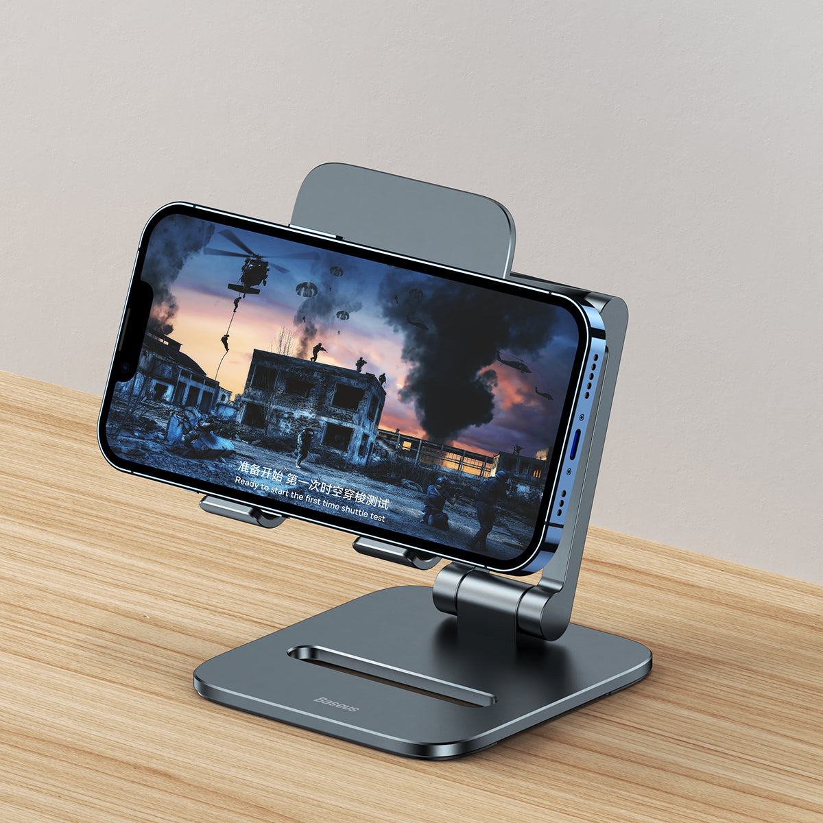 Baseus Desktop Biaxial Foldable Metal Stand (for Phones) Grey