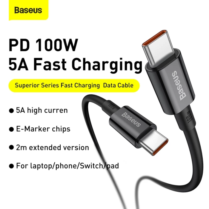 Baseus Superior Fast Charge Data Cable Type-C to Type-C 100W