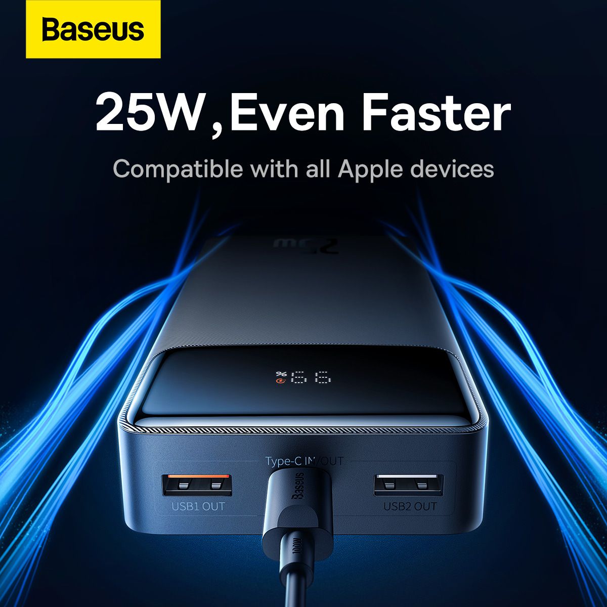 Baseus Bipow 20000mAh Digital Display Fast Charge Power Bank 25W Black