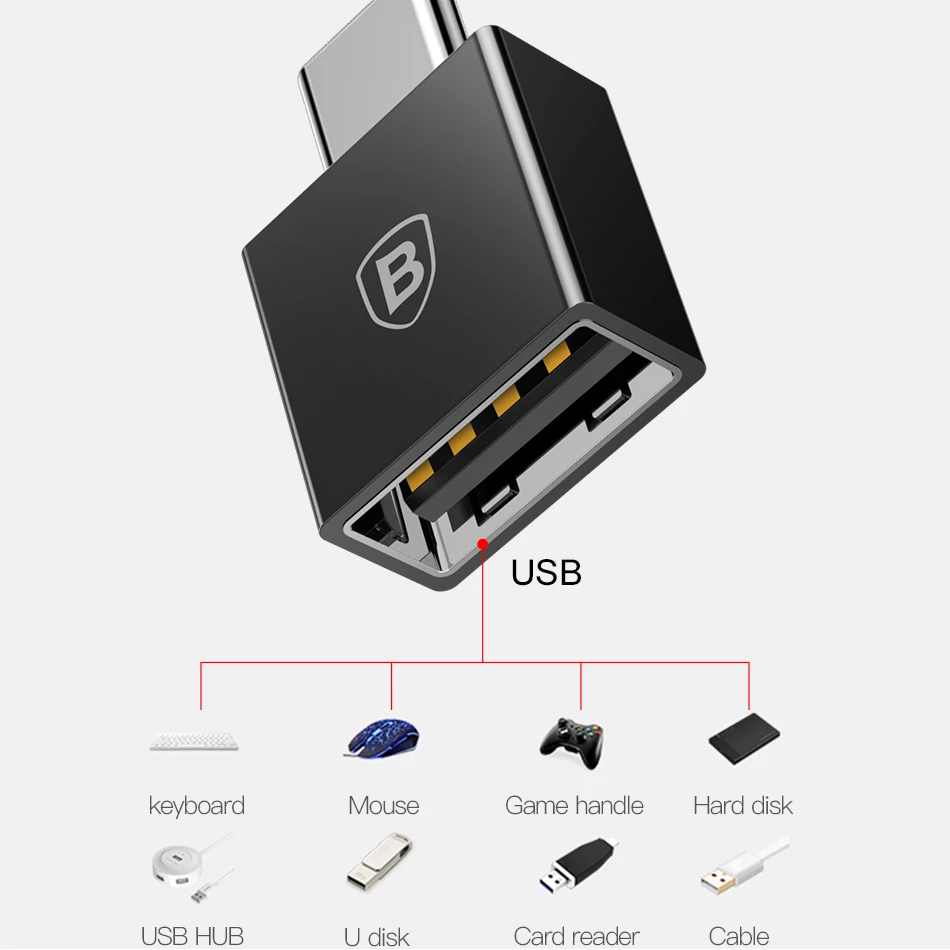 Baseus Exquisite Type-C Male to USB Female Adapter Converter