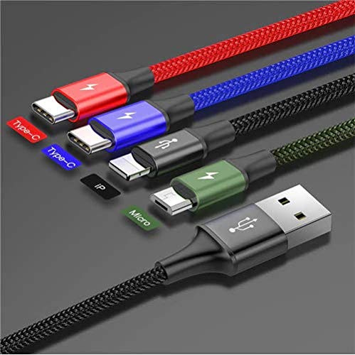 Baseus Fast 4-in-1 Cable For iPhone + Type-C (2) + Micro 3.5A 1.2m Black