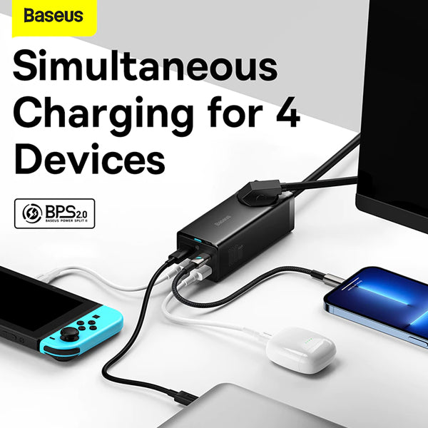 Baseus GaN3 Pro Desktop Power Strip 2 AC + 2*USB + 2*Type C 100W CN Black