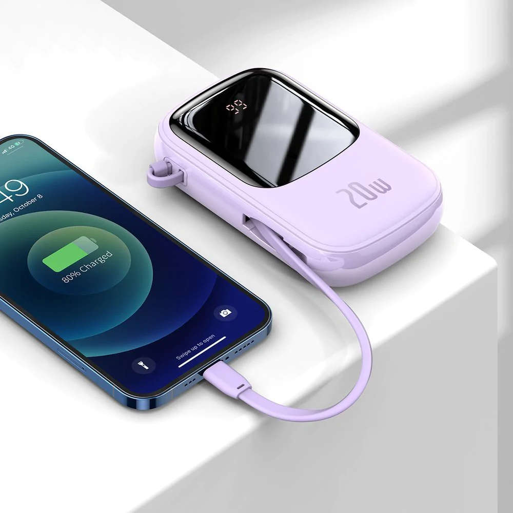 Baseus Qpow Pro Digital Display Fast Charge Power Bank 10000mAh 20W iP Edition Purple