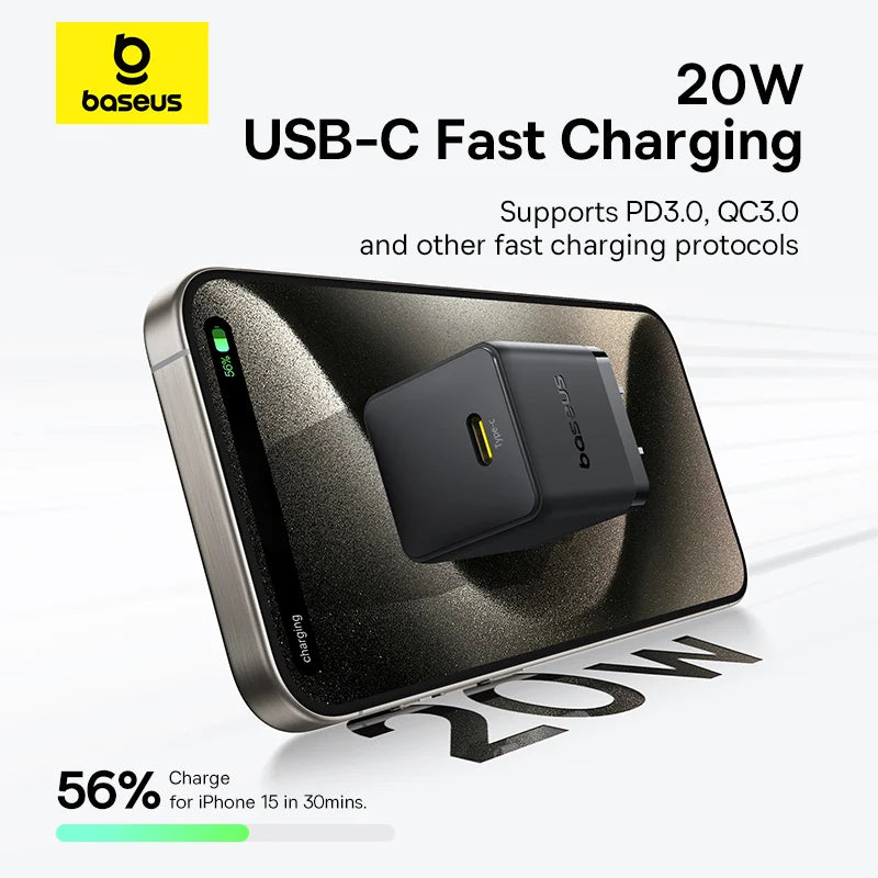 Baseus Palm Series Fast Charger 1C & U+C 20W US