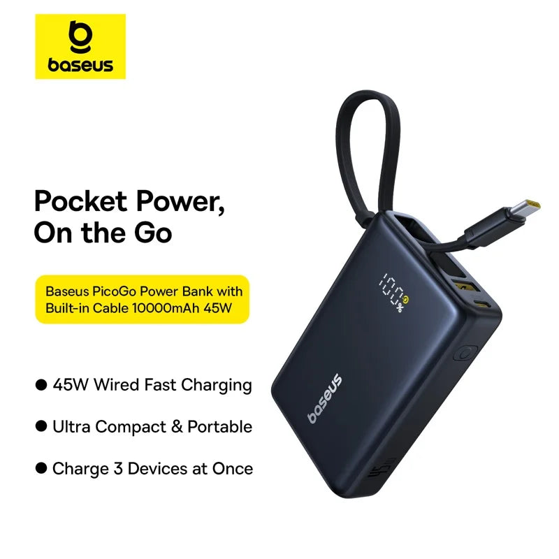 Baseus PicoGo Digital Display Power Bank 10000mAh 45W Cosmic Black