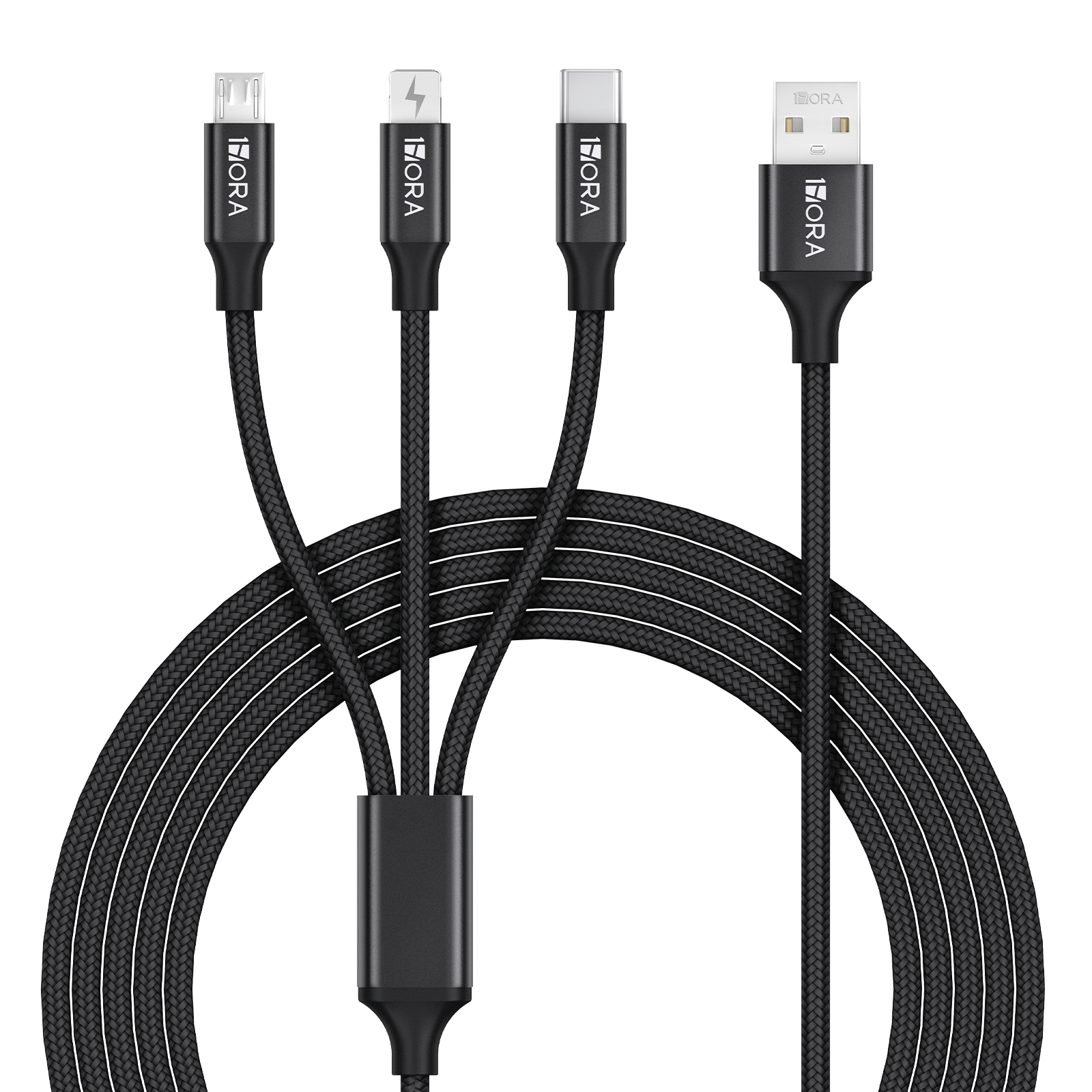1HORA V8 Series/One to three data cable Black 1m (CAB259N)
