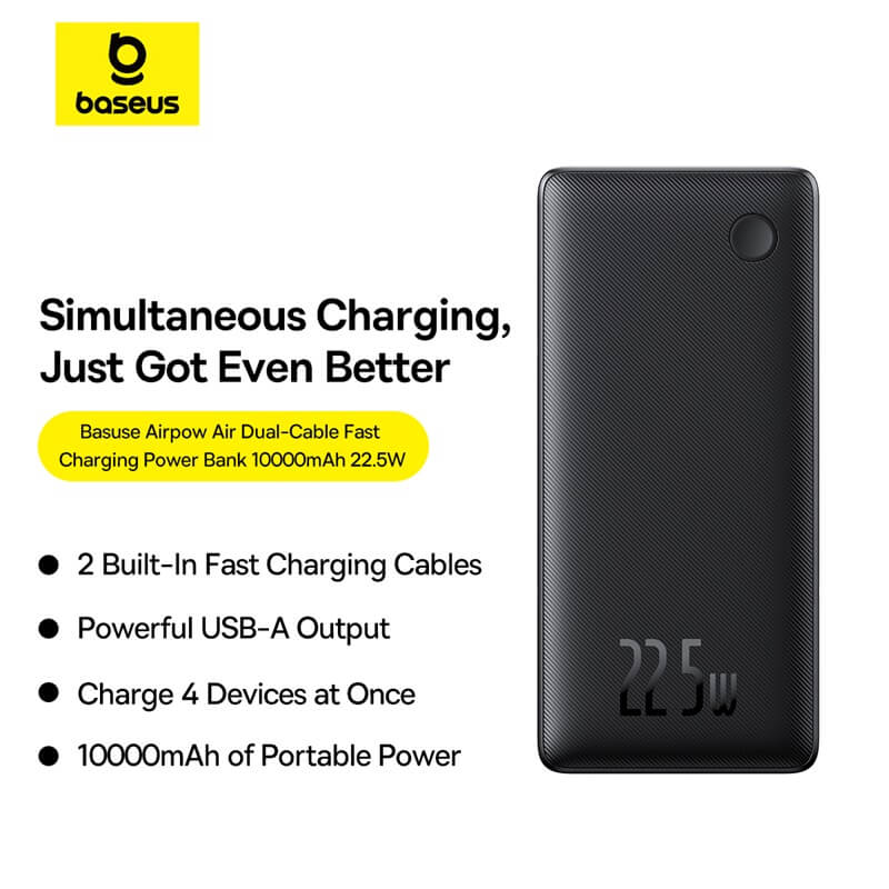 Baseus Airpow Lite Dual-Cable Power Bank 10000mAh 22.5W