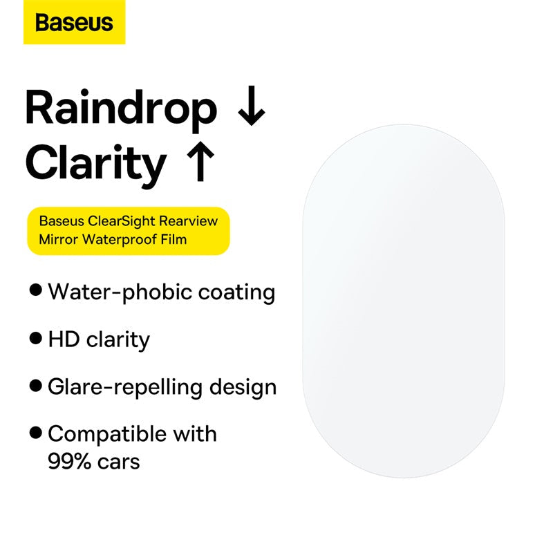 Baseus ClearSight Rearview Mirror Waterproof Film Clear, Pack of 2