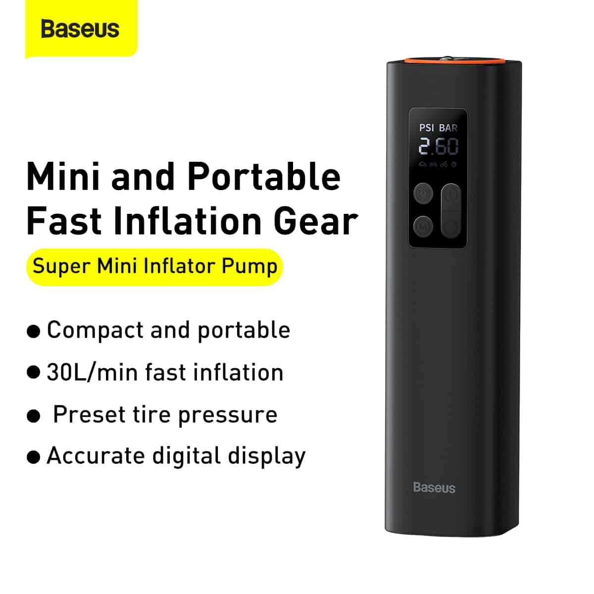 Baseus Inflator Pump Mini with 12V