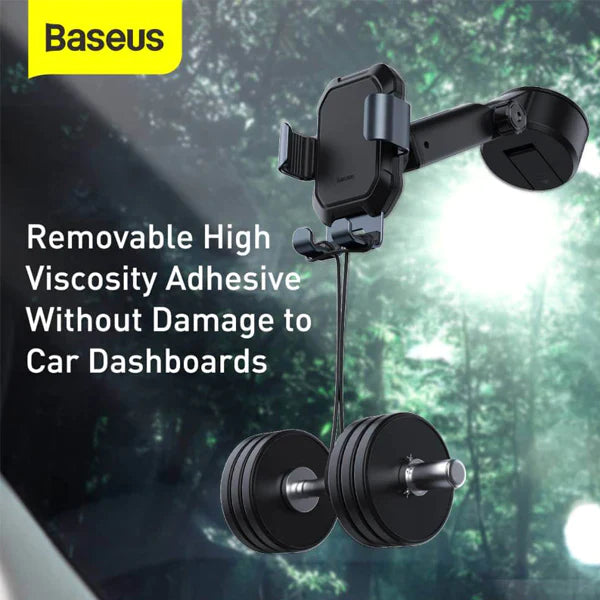 Baseus Tank Gravity Car Mount Holder With Suction Base Tarnish Black